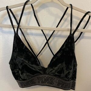 2 pack - Victoria’s Secret velvet Bralettes - black and blue